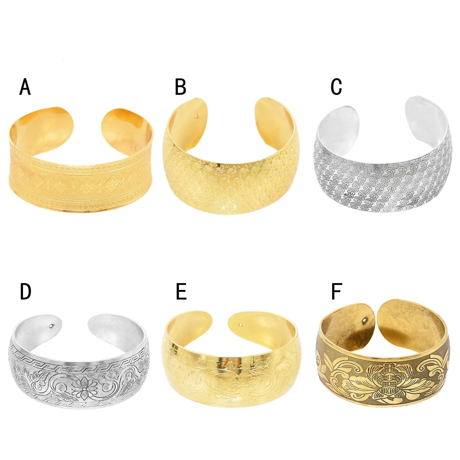 Vintage gold and silver sleeve bracelet for women Indian Pakistani ethnic open bracelet Afghan African bracelet jewelry 250425