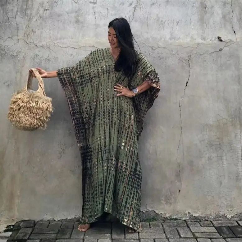 Womens beach wear long cover Kaftan casual dress swimsuit Ups 250422