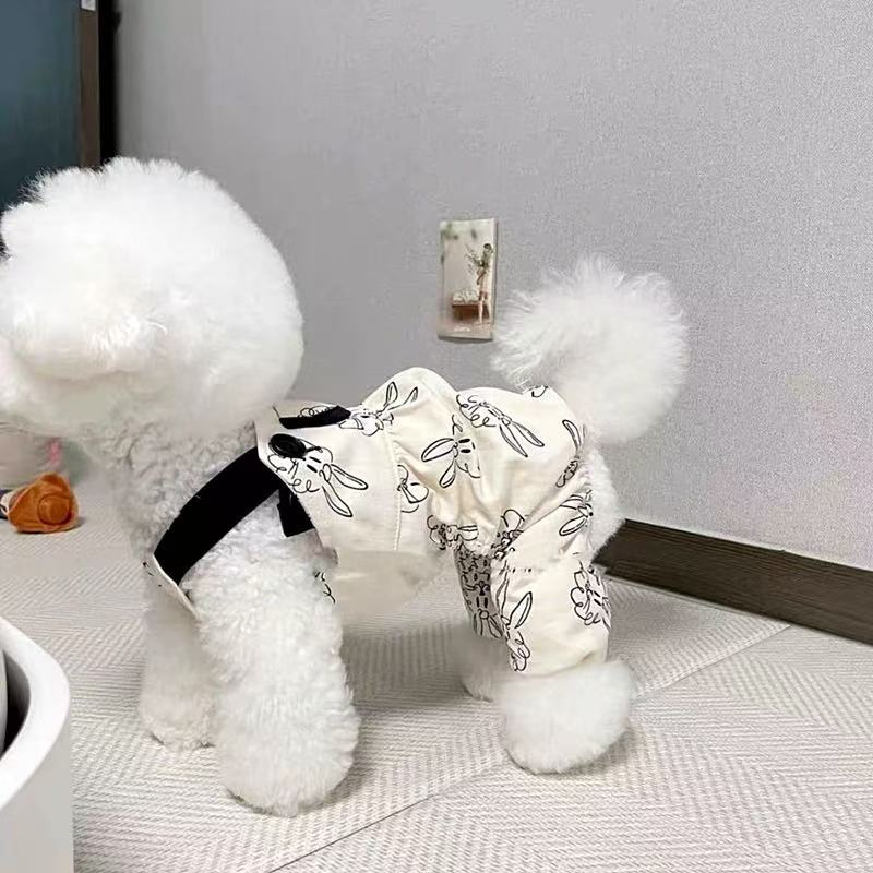 T00391 Summer Thin Pet Overalls Teddy Bichon Pomeranian Poodle Yorkshire Terrier Dog Clothes Small Dog Four-legged Pants