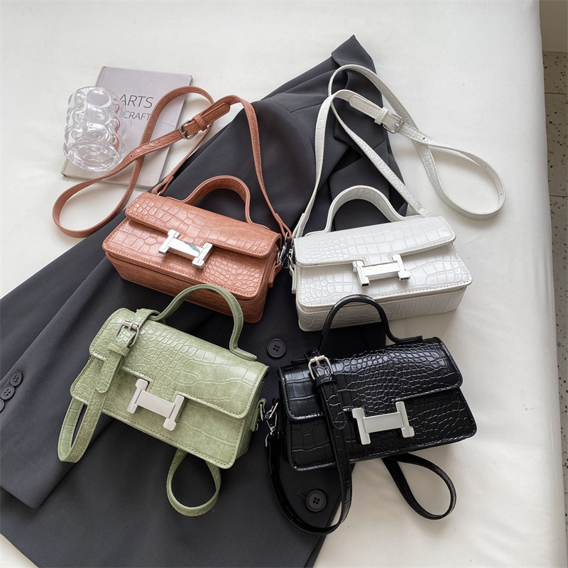 Designer bag free shipping 2025 fashion small square bag premium texture crocodile pattern luxury bag handbag shoulder crossbody bag for women
