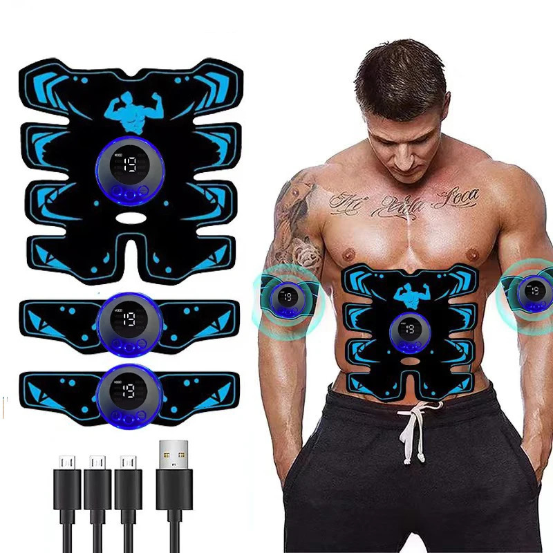 USB Rechargable EMS Muscle Stimulator ABS Arm 3 IN 1 Trainer Pad Wireless Smart Fitness Abdominal Training Electric Body Slim 250430