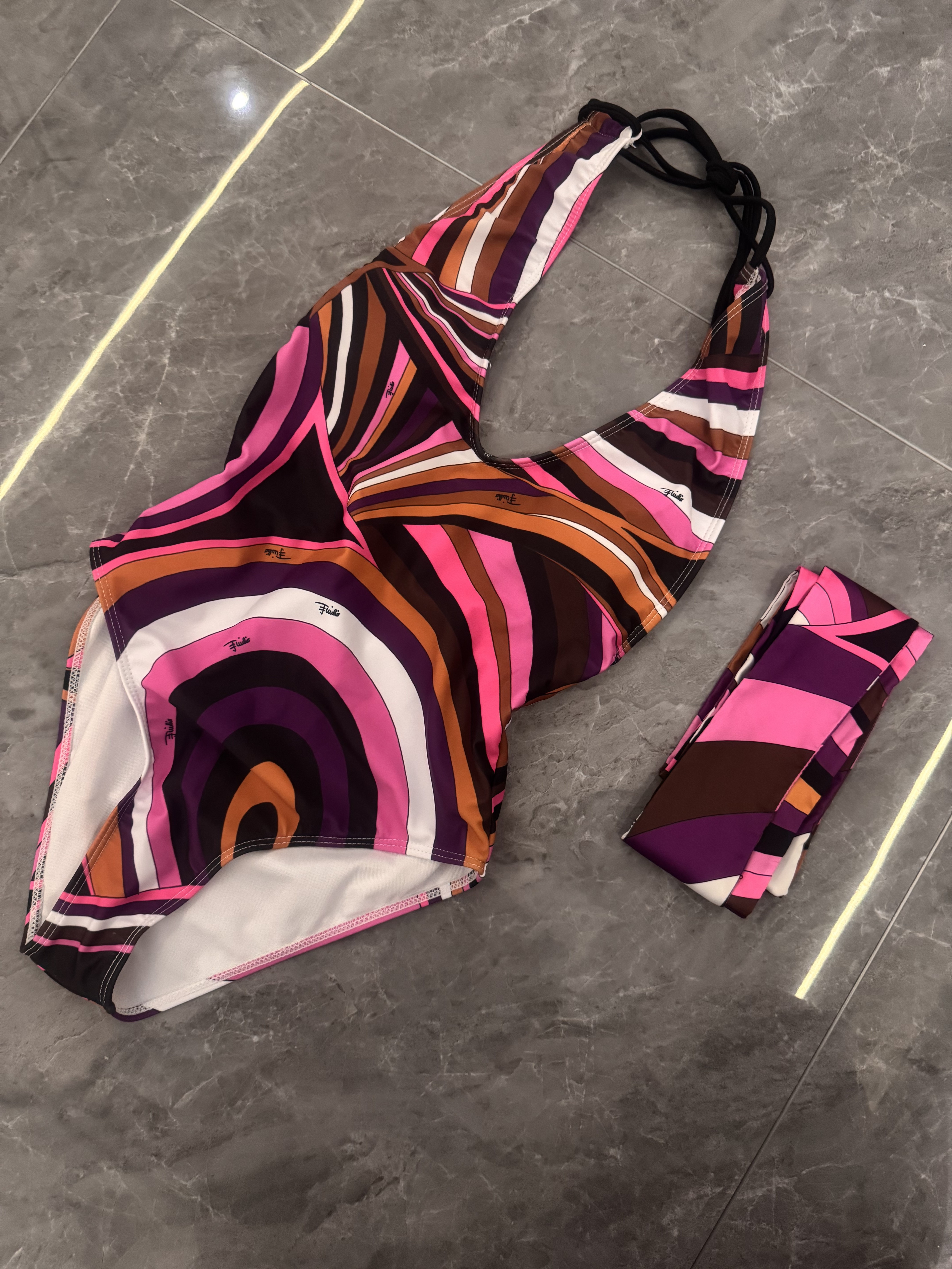 Pucci Bathing Fissure Womens Swimswear Designer Swimwear Brand Bikini Sexy Beach Vacation Bikini Set High Cut One Piece Thong Swimsuit