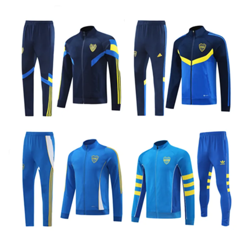 24 25 Boca Juniors adult Tracksuit jacket long zipper Men's Soccer Jacket Set, Long Sleeve Football Training Suit, MARADONA TEVEZ DE ROSSI t