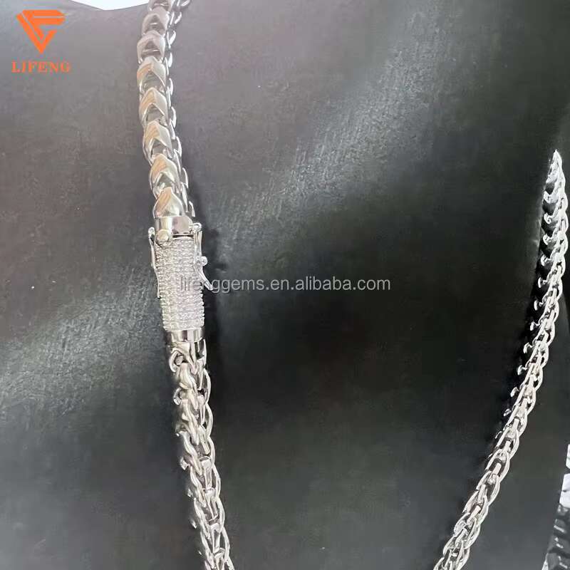 Rope Chain Fine Jewelry 925 Sterling Silver 6MM Iced Out VVS Moissanite Necklace Hip Hop Franco Chain With Diamonds Clasp