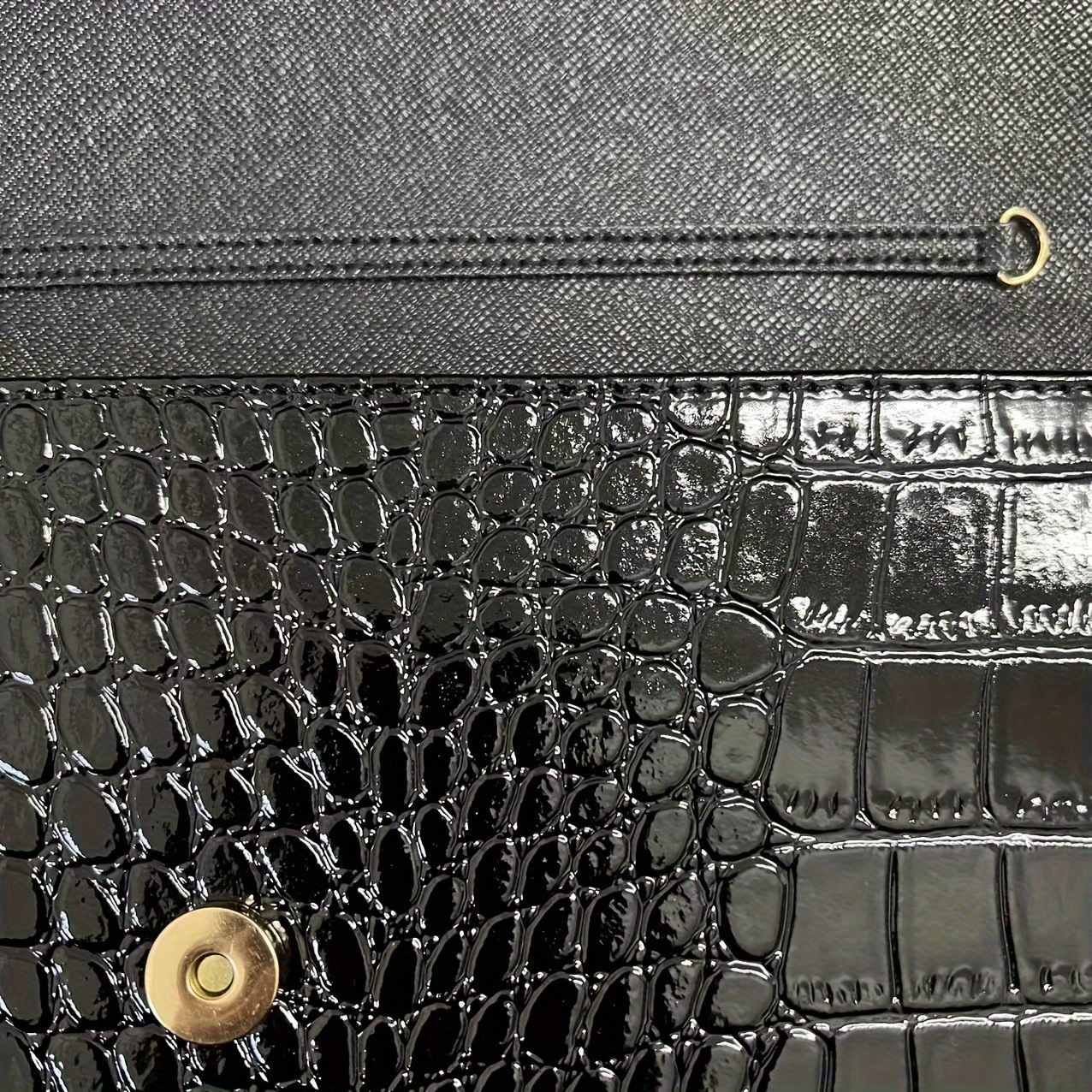 Lacquer leather handbag with large capacity crocodile pattern bag