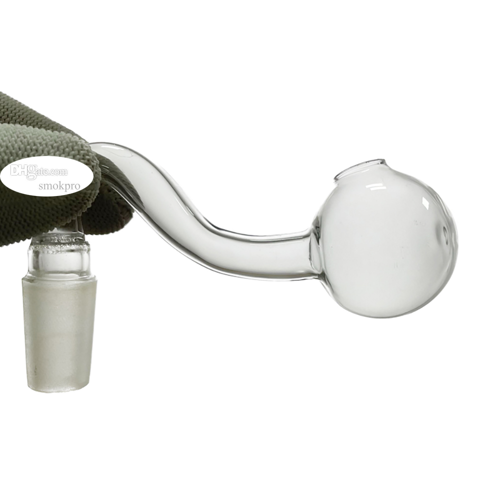 No Tariff - SmokPro 14mm Male Curved Oil Burner Pipe With 3cm Head Bowl / 10mm Glass Dab Rig Smoke Accessory Bent Smoking Nail