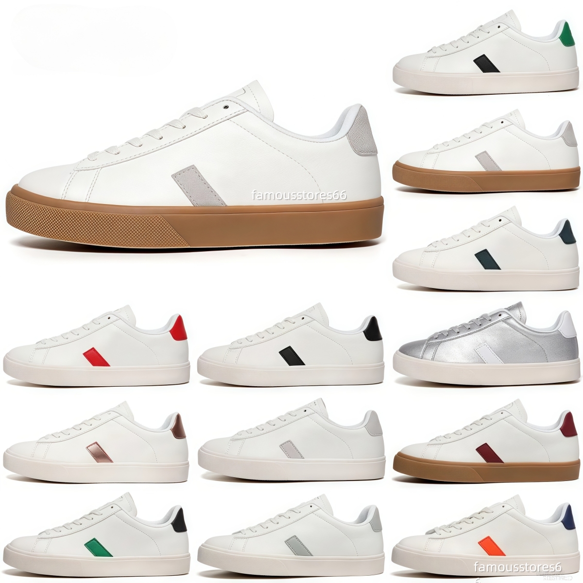 Designer Shoes V Letters Casual Walk Sports Sneakers For Mens Womens Leather Falt Skate White Red Trainers campo Classic chaussure luxe 36-46