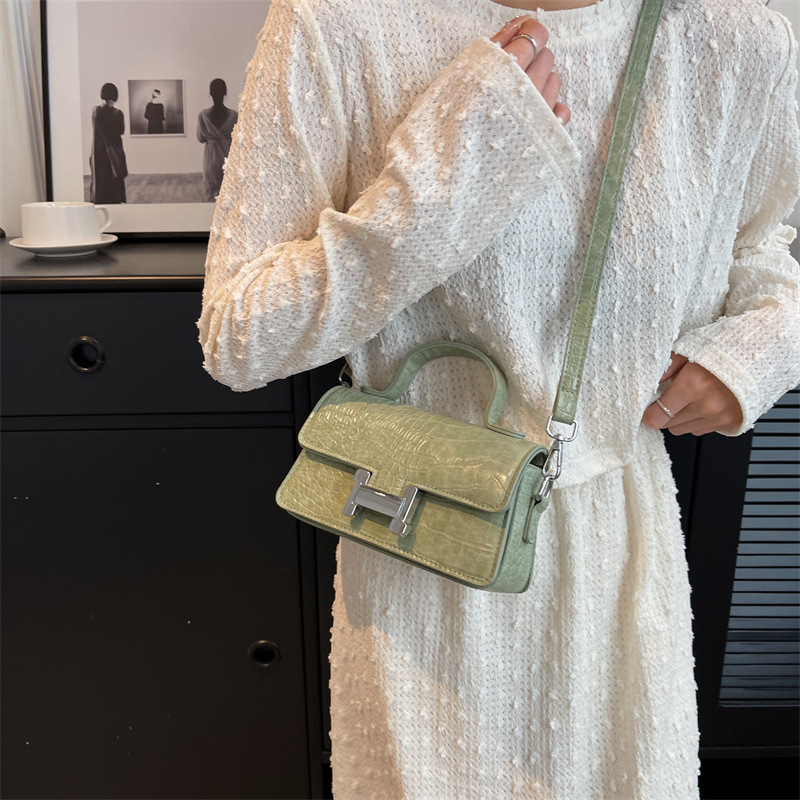 Designer bag free shipping 2025 fashion small square bag premium texture crocodile pattern luxury bag handbag shoulder crossbody bag for women