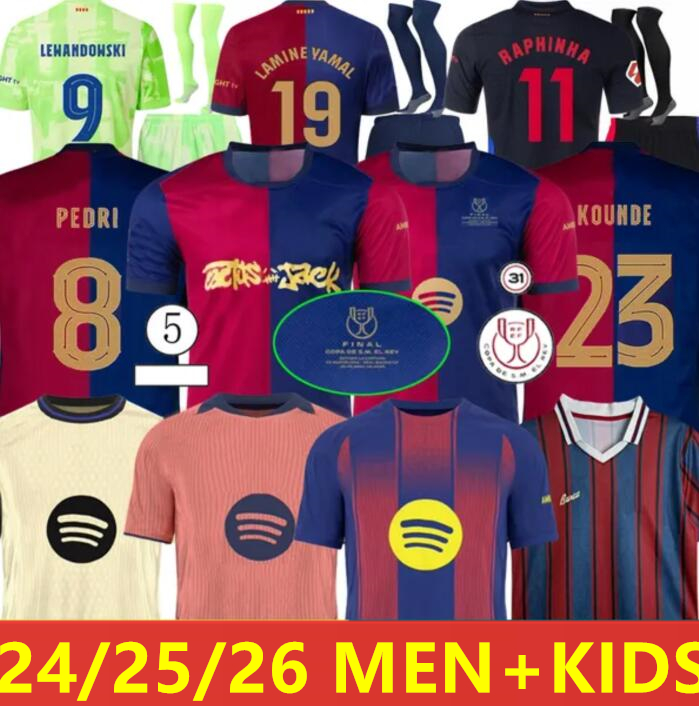 24 25 26 LAMINE YAMAL soccer jersey GAVI OLMO football kits 2024 2025 2026 Barcalonad football shirt men kit youth kids sets