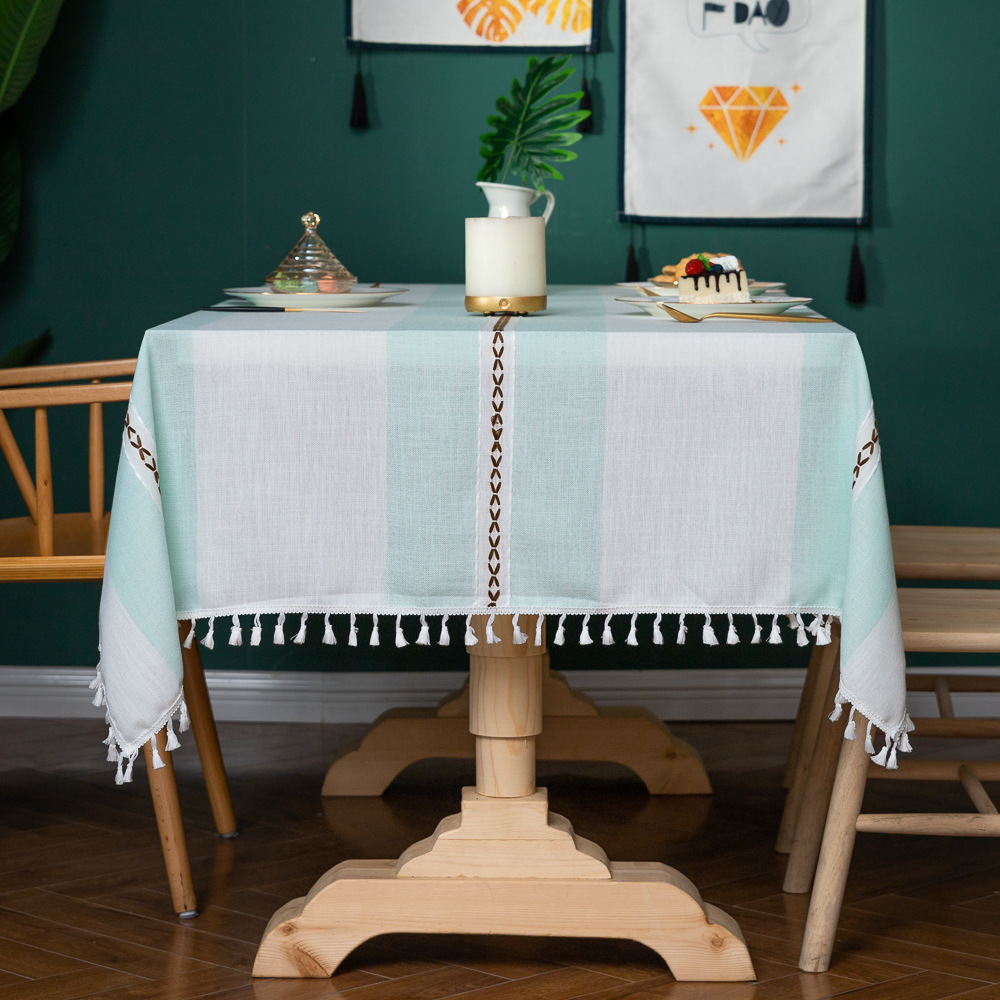 W42 modern simple tablecloth imitation cotton and linen fabric home tablecloth ins coffee table mat picnic mat home tablecloth