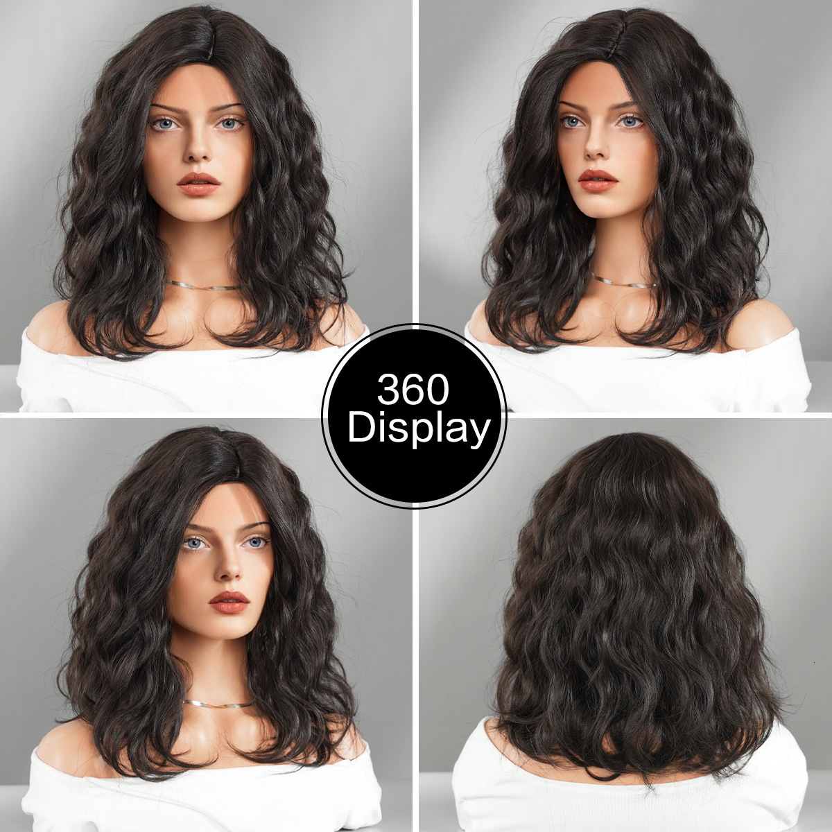 for Wig women with medium to long curly hair short wavy hair split hair anti-aging synthetic high-temperature silk wig cover