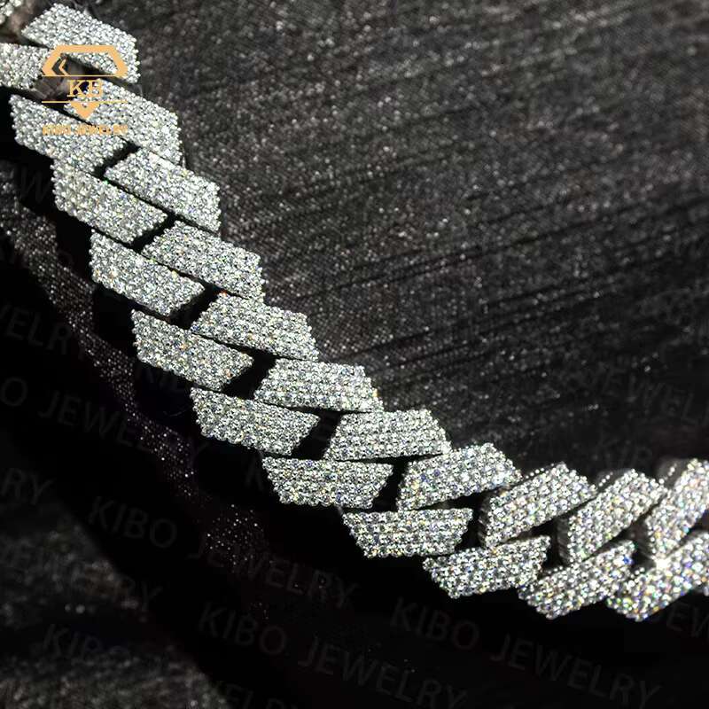 Hip Hop Huge Rapper 925 Silver Gold Plated Mossanite 20MM VVS1 LAB Grown Moissanite Diamond Iced Out Cuban Link Necklace