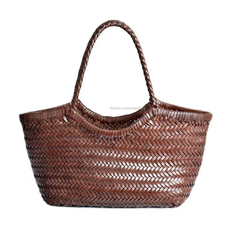 2025 New Designer Bag Hand-woven Genuine Leather Casual Vegetable Basket Bag With Casual Woven Inside Vintage Shopping Tote Bag