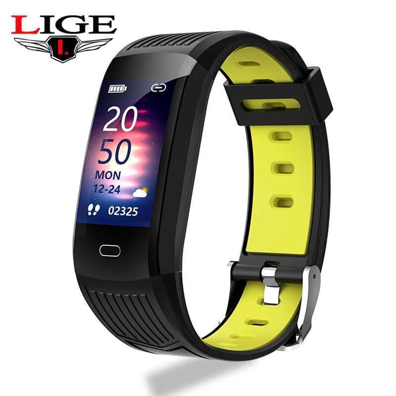 Bracelet intelligent Fiess Watch Connecté Connectez la fréquence cardiaque Moniteur de somnifère Poudomètre Band Men Women Smartwatch