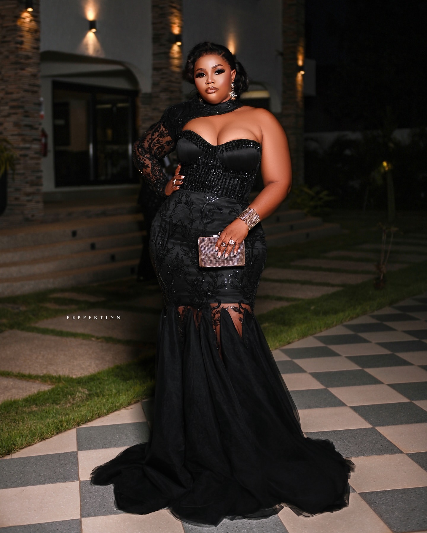 Mermaid Black Plus Size Prom Dresses 2025 Lace Beaded One Shoulder Vintage Evening Formal Party Second Birthday Engagement Gowns Dress For Special Occ