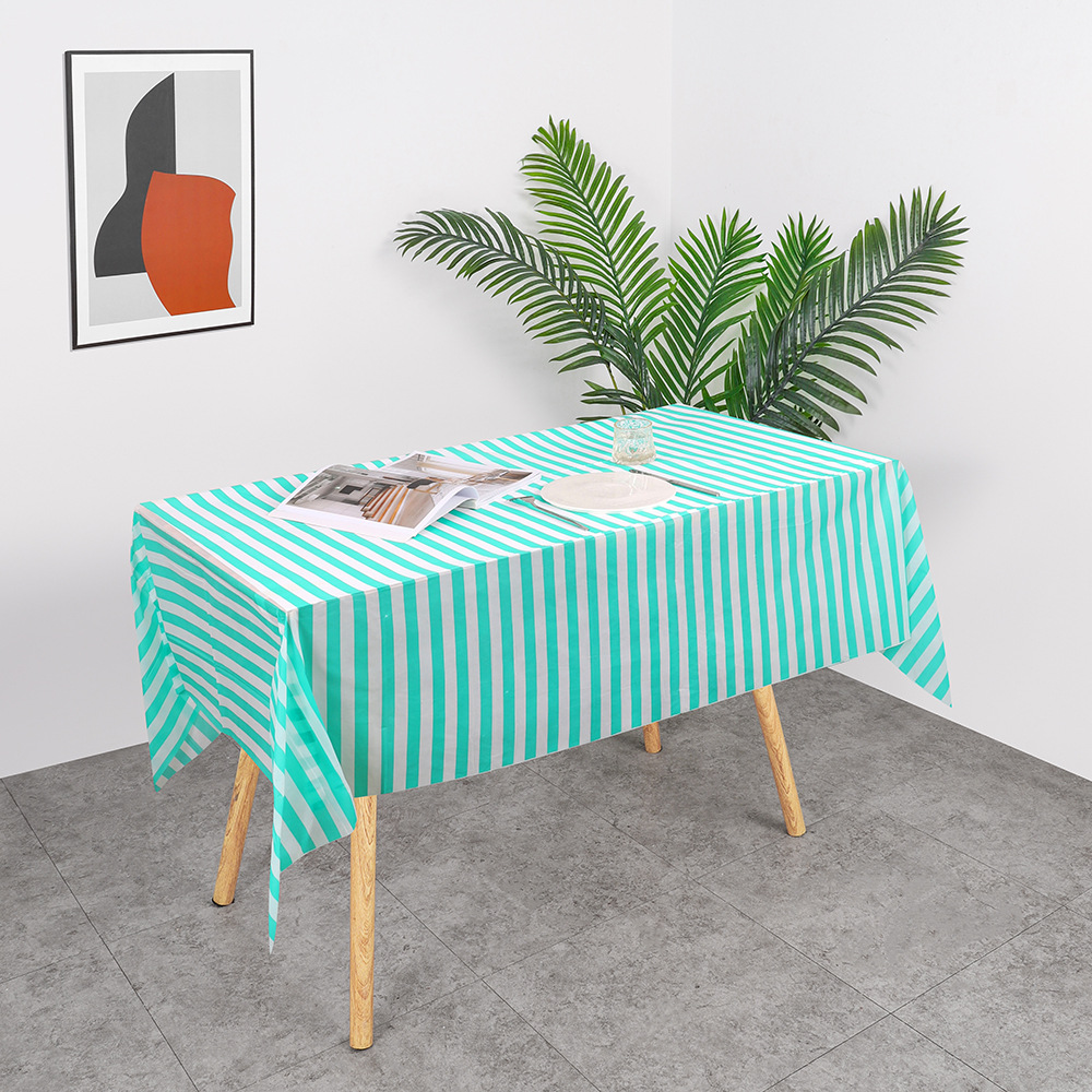 W47 Factory Direct Sales Spot Wholesale Plaid Party Tablecloth Disposable Plastic Tablecloth