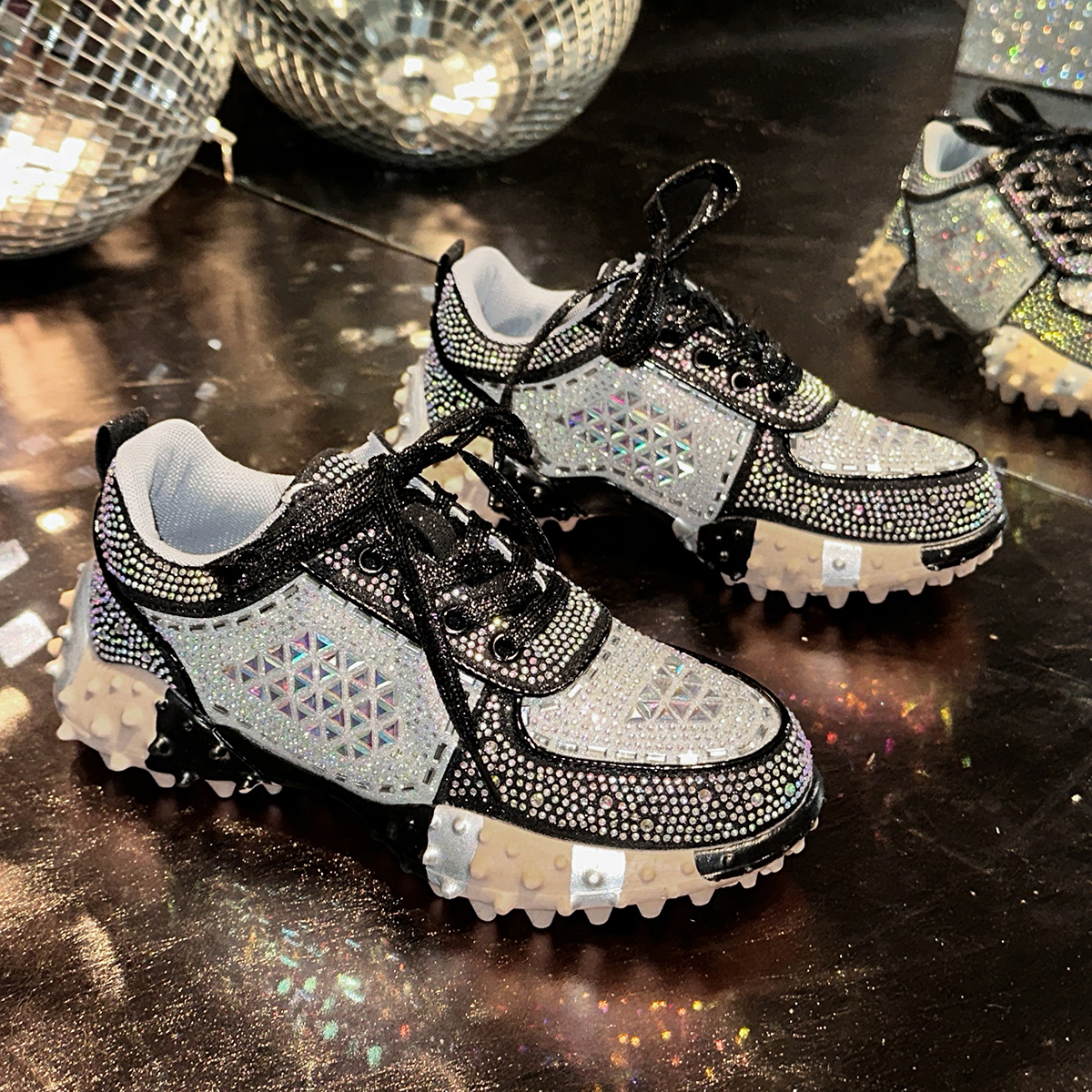 Women's Sport Shoes Crystal Sneakers Casual Fashion Anti slip Shoes Platform Shoes Woman 2025 Designer Brand Hiking Running Shoes Luxury Tennis S
