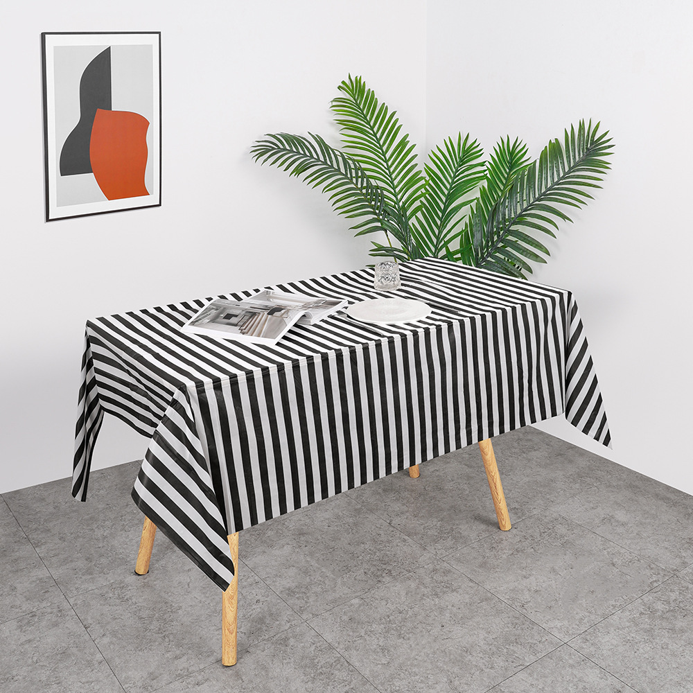 W47 Factory Direct Sales Spot Wholesale Plaid Party Tablecloth Disposable Plastic Tablecloth