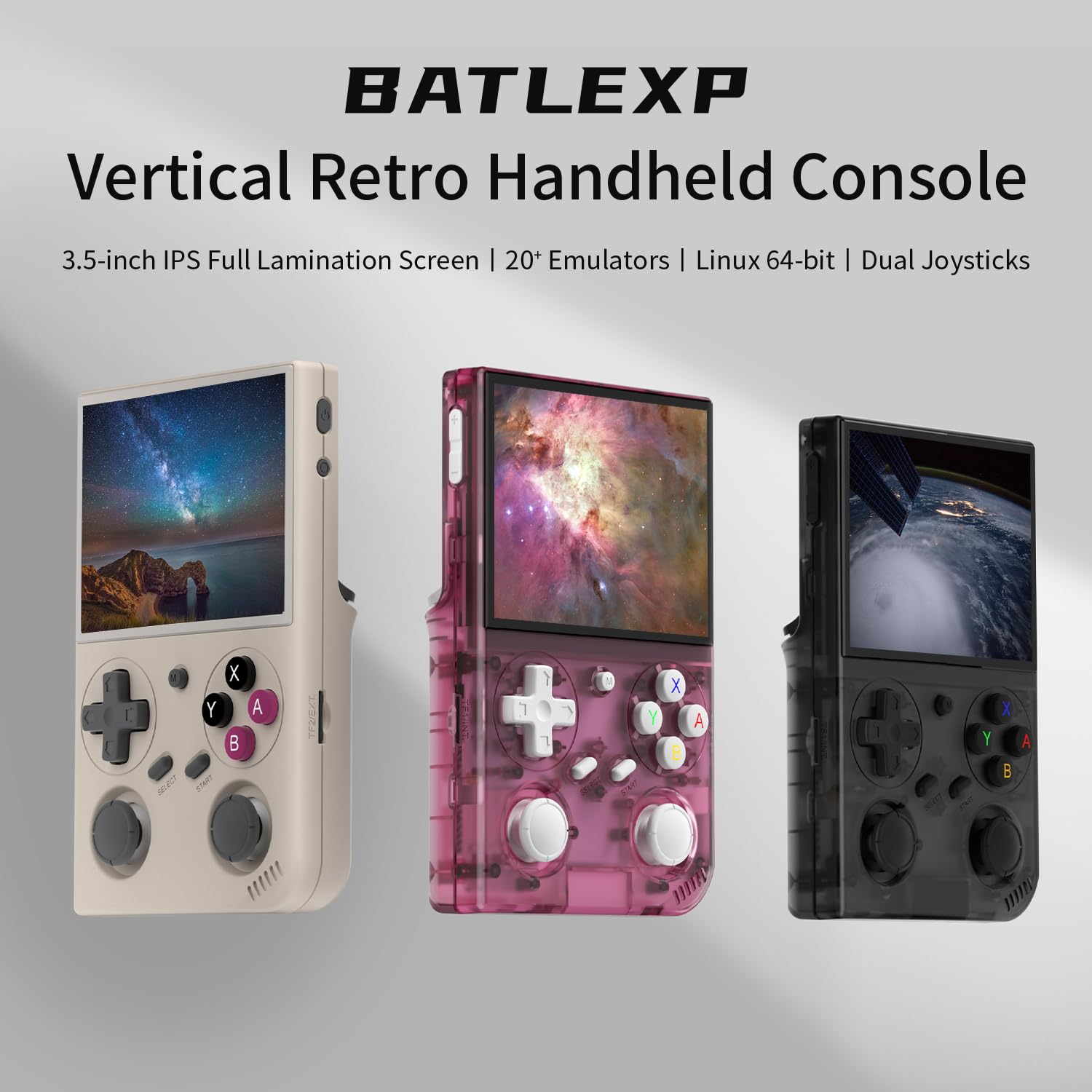 G350 Retro Handheld Game Console , 3.5'' IPS Screen Linux System Built-in 64G TF Card 20+Emulators Pre-Installed 4371 Games Retro Game Conso