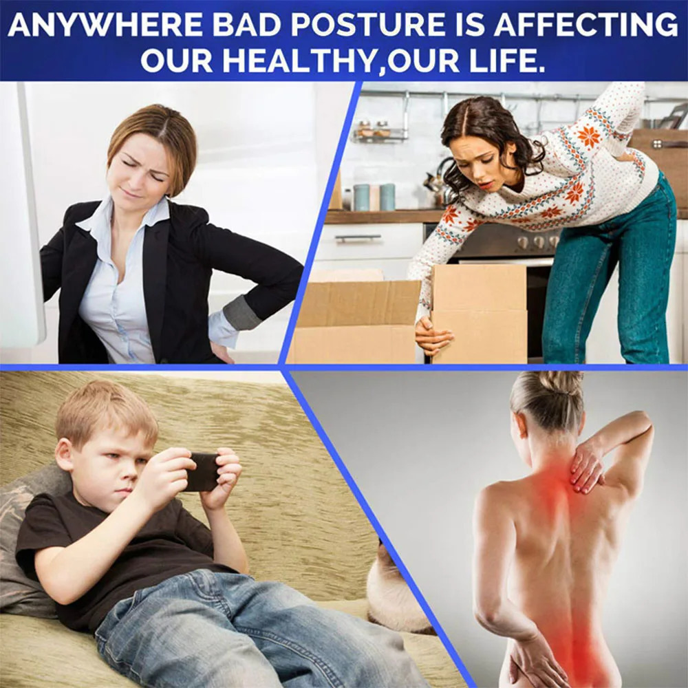Adjustable back shoulder poster corrector with clamping spinal support for reshaping the body home office exercise upper back neck brace 250427