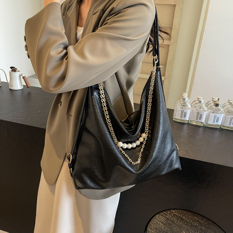 New 2025 Luxury Commuter Tote - Mother-of-Pearl Chain Detachable Work Bag with Hidden Backpack Straps, Free Shipping Bestseller