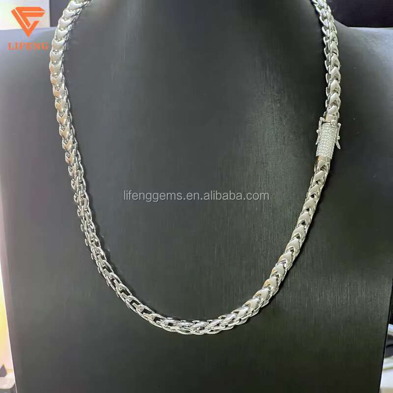 Rope Chain Fine Jewelry 925 Sterling Silver 6MM Iced Out VVS Moissanite Necklace Hip Hop Franco Chain With Diamonds Clasp
