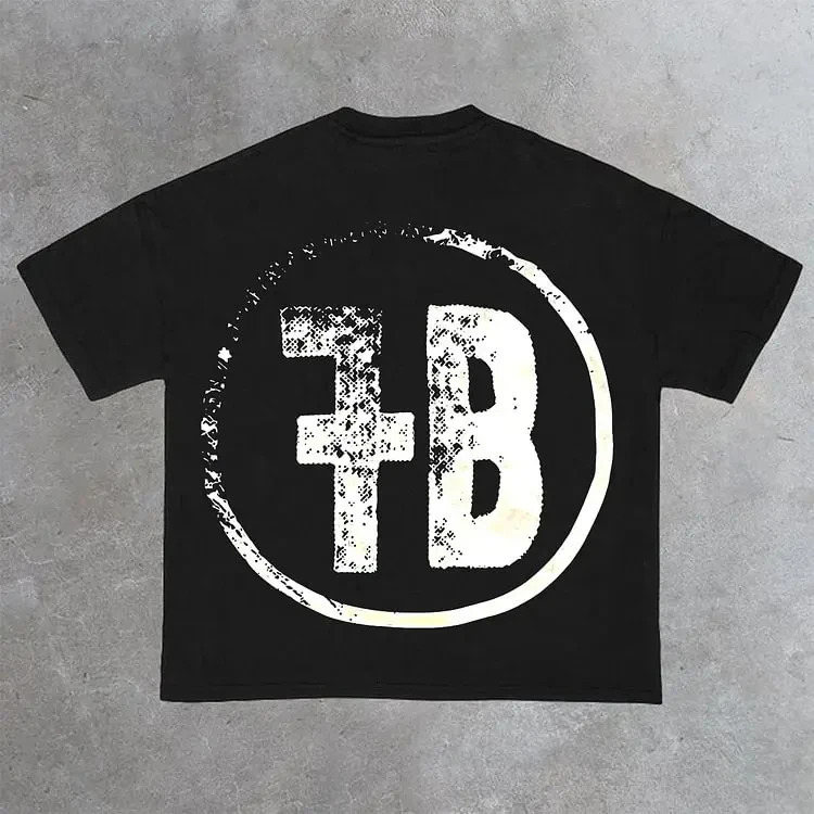 Retro Son of God pattern 100 pure cotton Tshirt for mens Y2K summer short sleeved retro oversized womens top 250430Z