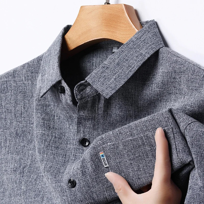 mens business casual short sleeved printed shirt wrinkle resistant comfortable without ironing all season top y250427