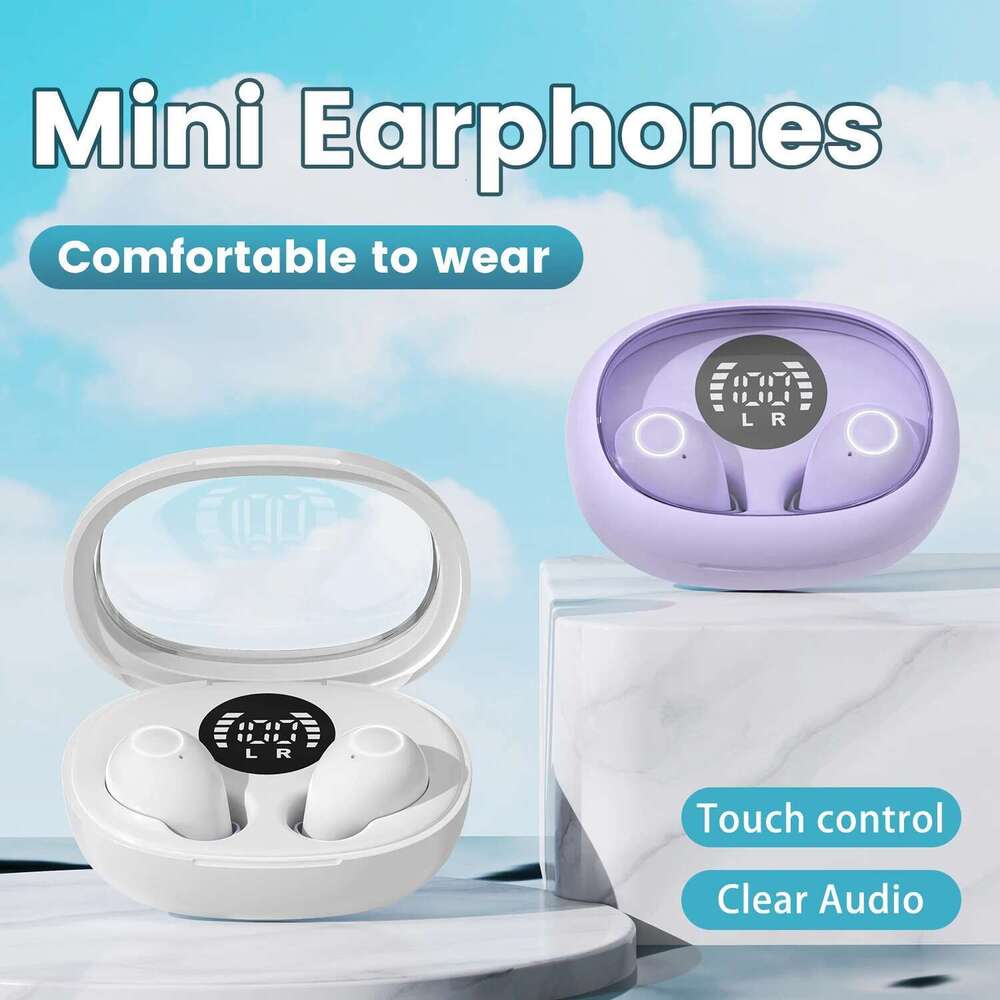 Invisible Wireless Bluetooth Earphone Headset with Mic,Smallest Tiny Earbuds Hidden Headphones Small Ears Sleep Buds