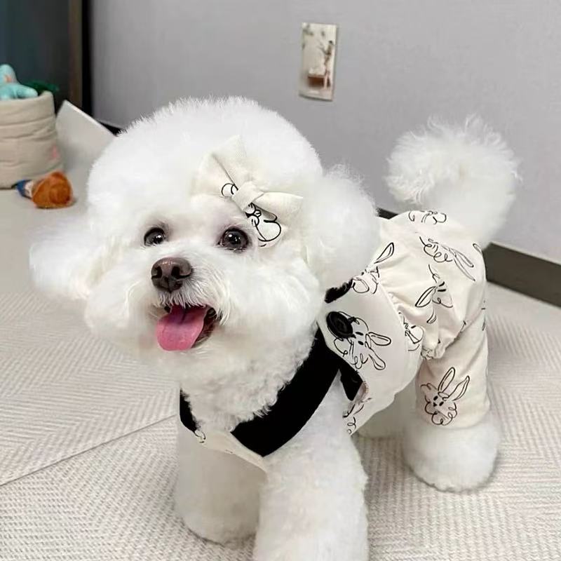 T00391 Summer Thin Pet Overalls Teddy Bichon Pomeranian Poodle Yorkshire Terrier Dog Clothes Small Dog Four-legged Pants
