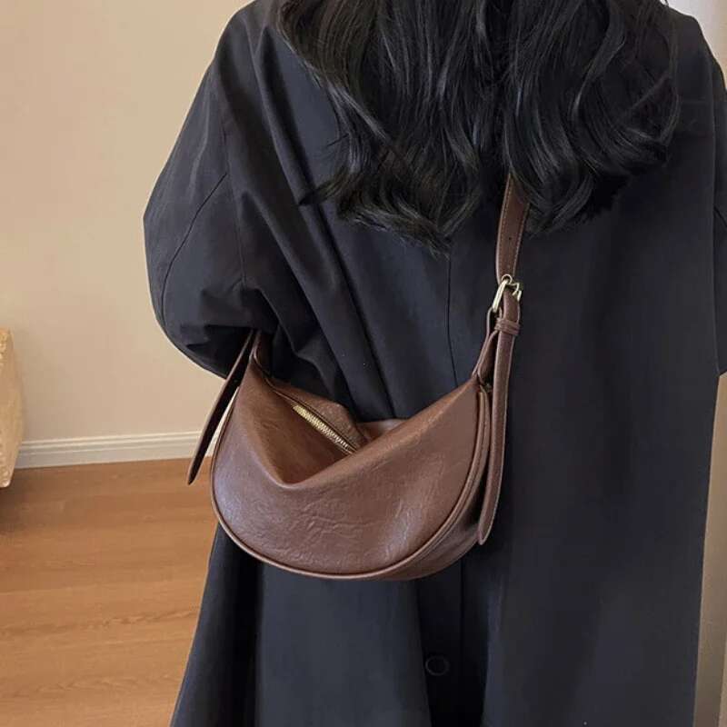 Crossbody For Women Large Capacity Handbags Solid Soft Shoulder Bags Female Casual Travel Hobos Bag Vintage Sac New