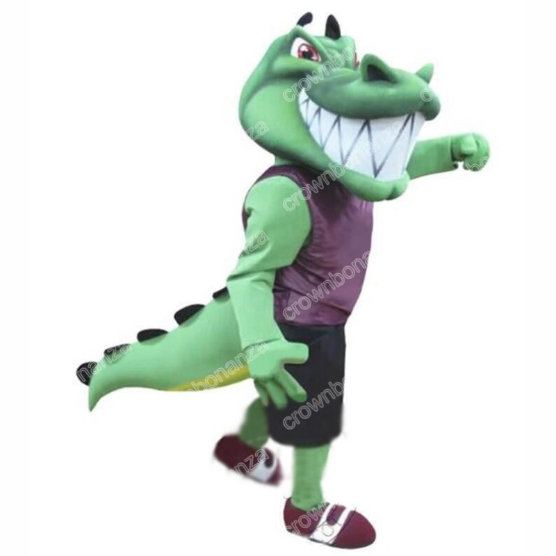 Hot Sales College Crocodile Mascot Costumes Halloween Cartoon Character Outfit Suit Xmas Outdoor Party Outfit Unisex Promotional Advertising Clothings
