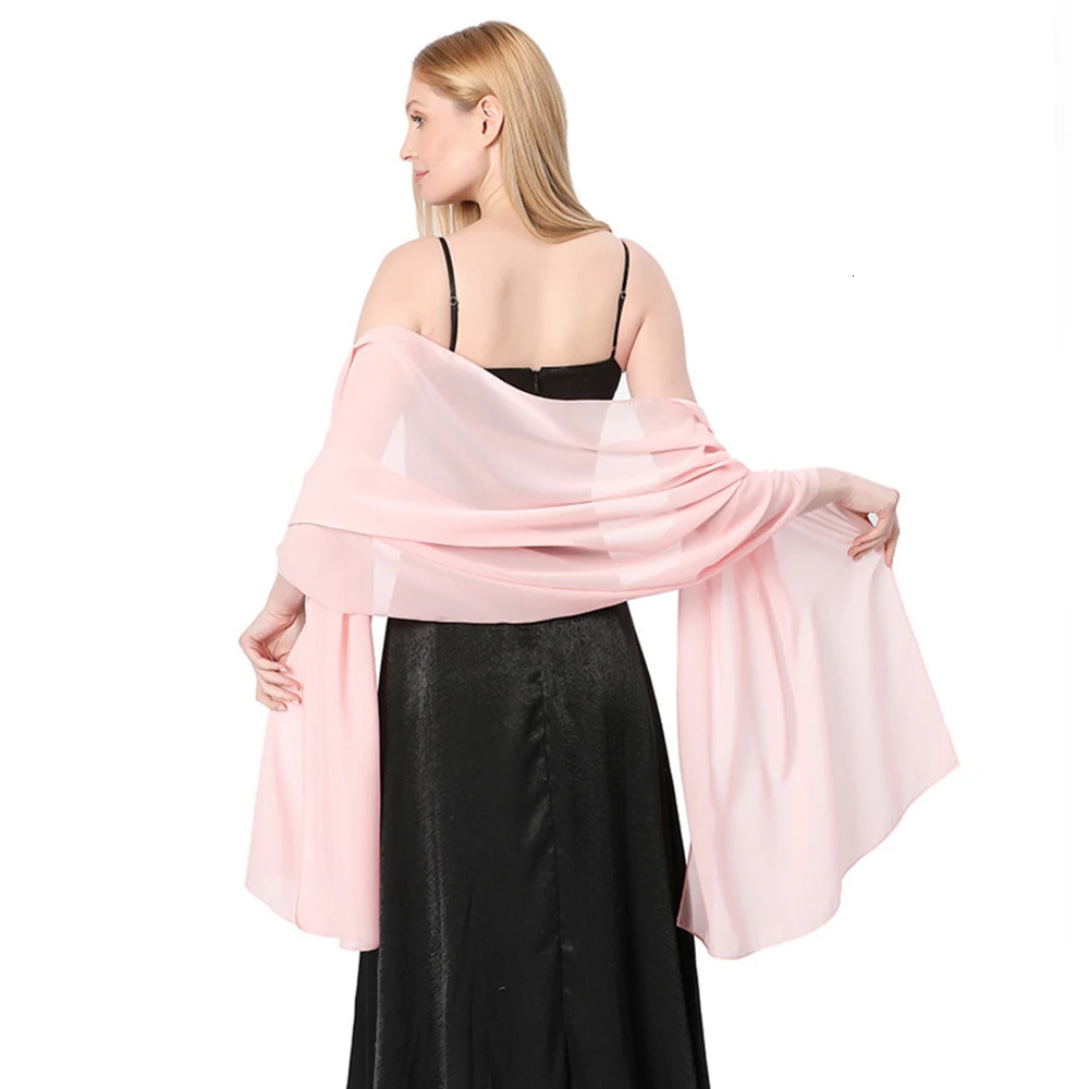 1pc Solid Chiffon Bridal Shawl Set Elegant Capelet Wrap for Wedding Dresses Convertible Evening Gala Accessories Shawl 250430