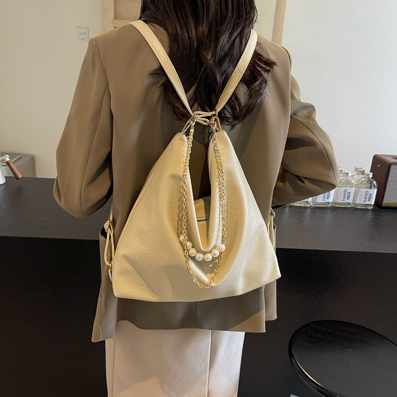 New 2025 Luxury Commuter Tote - Mother-of-Pearl Chain Detachable Work Bag with Hidden Backpack Straps, Free Shipping Bestseller