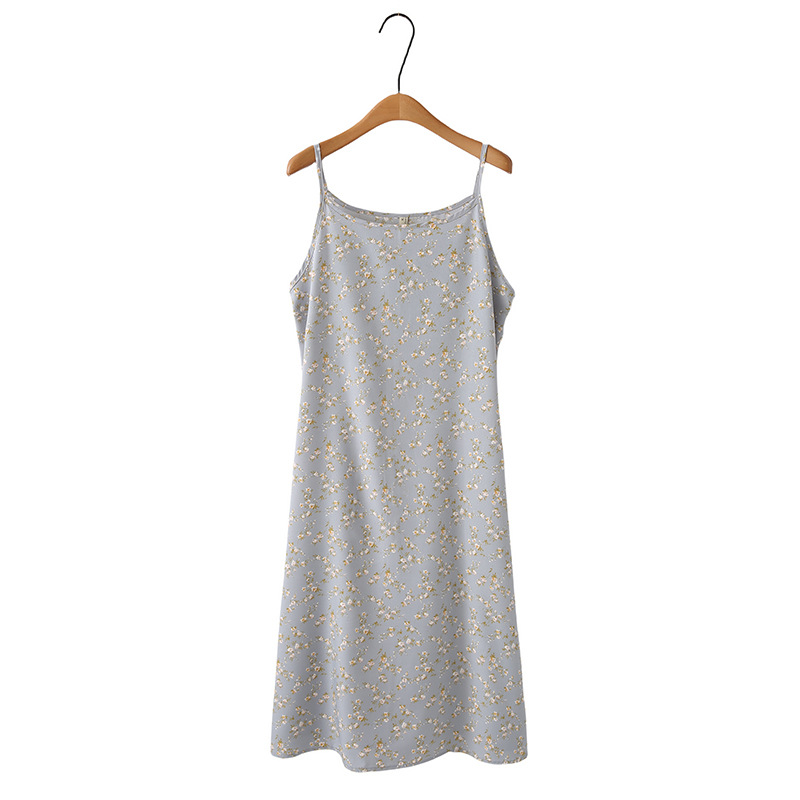 M205 Women's summer style fat and thin loose versatile pullover floral suspender dress