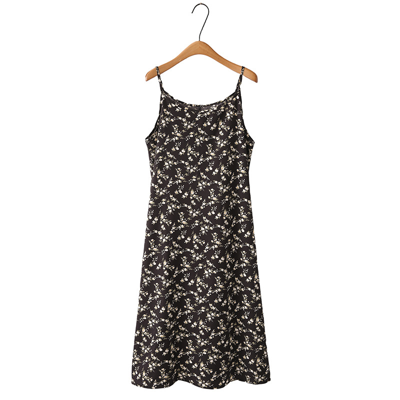 M205 Women's summer style fat and thin loose versatile pullover floral suspender dress
