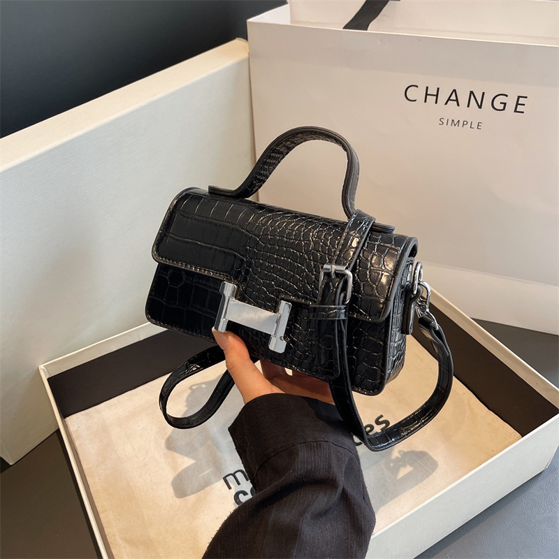 Designer bag free shipping 2025 fashion small square bag premium texture crocodile pattern luxury bag handbag shoulder crossbody bag for women