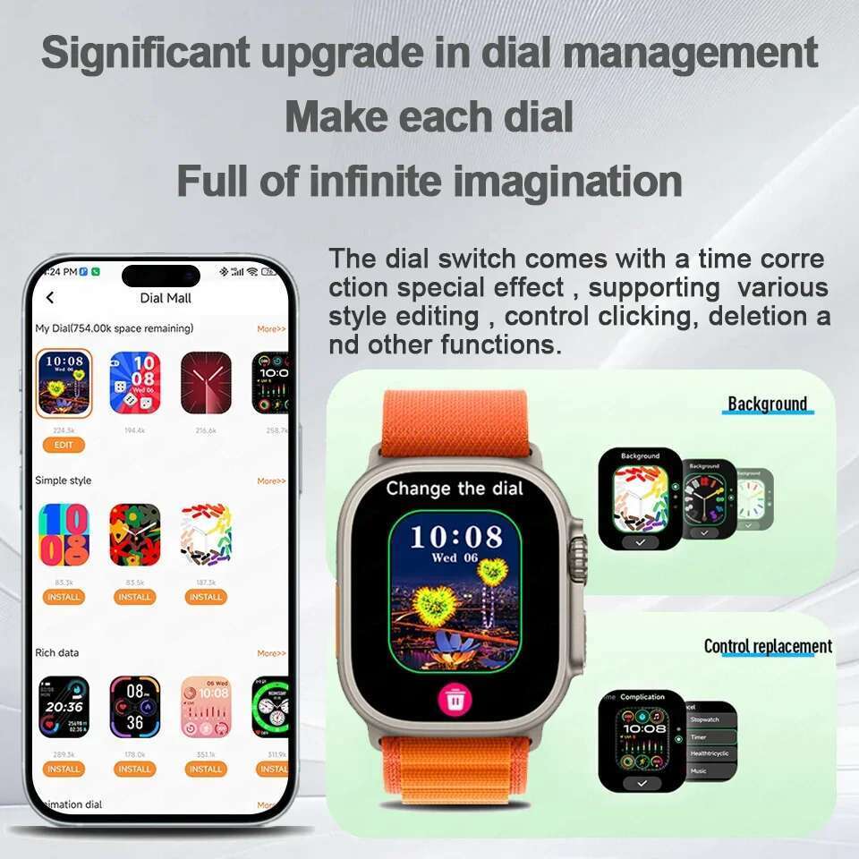 New T83 Pro Smart Support 4G SIM Card Cellular Network Sports Mode Watch APP Download Bluetooth Connection NFC Smartwatch