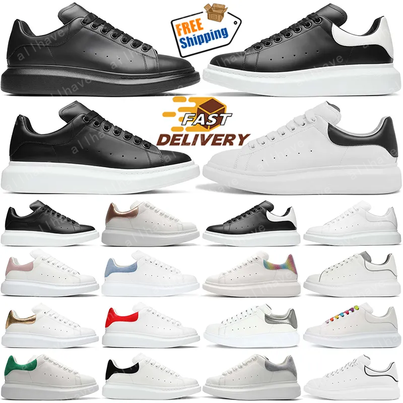 Designer Woman man shoe Leather Lace Up Men Fashion Platform Oversized Sneakers White Black mens womens Luxury Casual Shoes size35-45