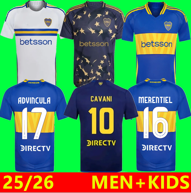 25 26 California Boca Juniors MARADONA TEVEZ Football Suit CAVANI Home Men Set ALEXIS DE ROSSI 2025 Fans CARLITOS Third Football Children Set