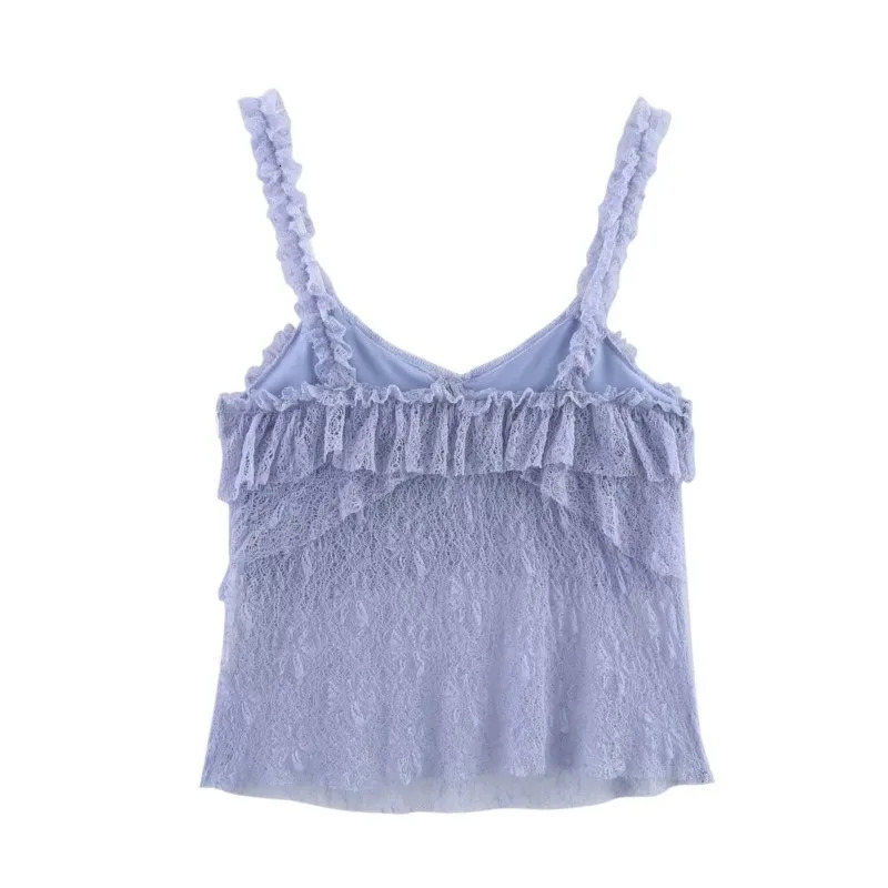 Womens long skirt set of 2 sexy backless lace tops with ruffles two high waisted pieces elastic tight fitting womens clothing 250430e