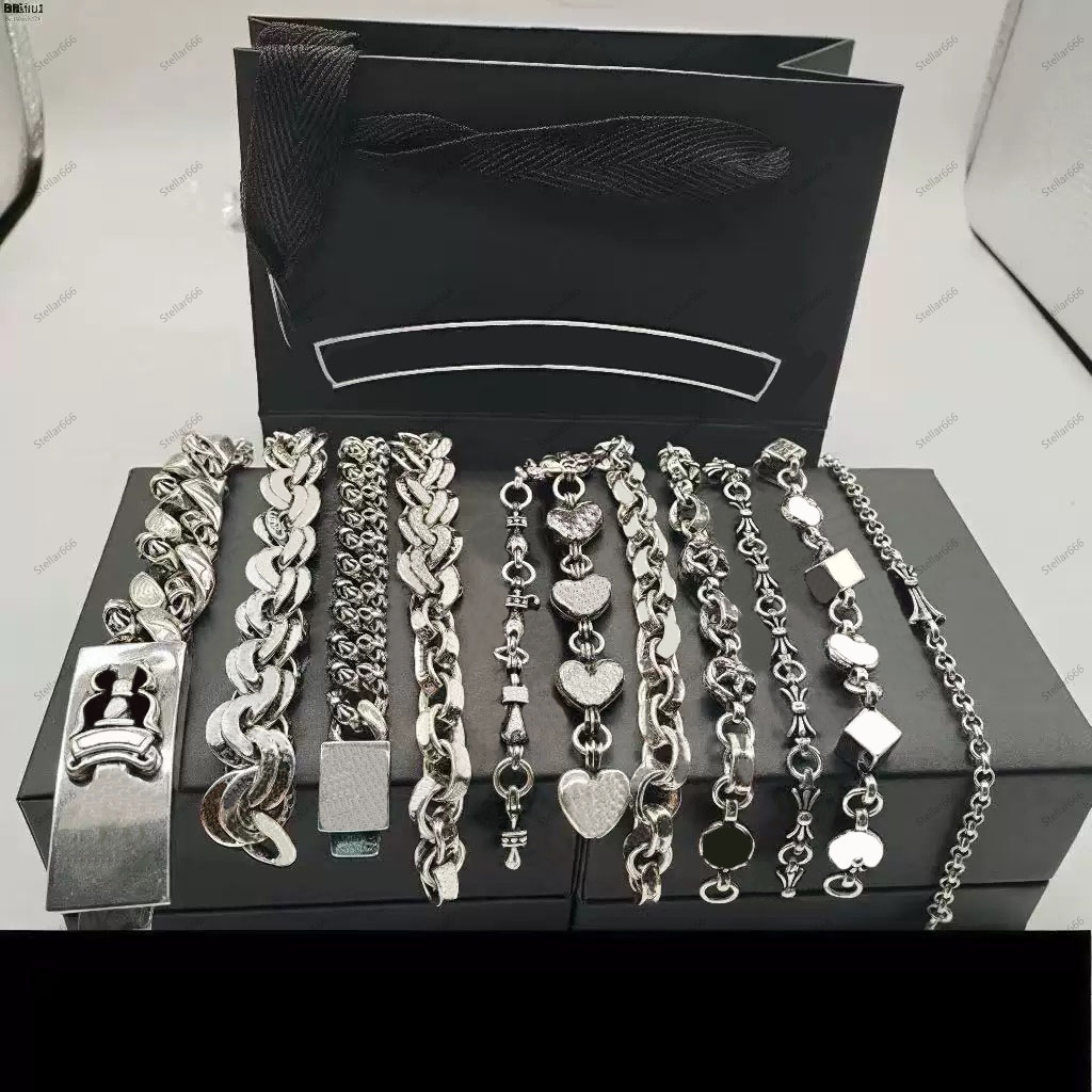 designer bracelet chrome bracelet jewelry silver punk designer bracelet vintage craftsmanship silver gold bracelet holiday gift High quality TOP