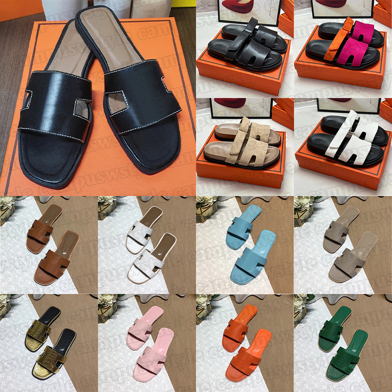 free shipping with box sandals famous designer women slides luxury patent leather sliders triple black brown white pink slide flat sandal womens outdoor shoes