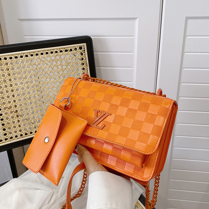 Designer bag free shipping 2025 fashion small square bag premium texture chain grid luxury bag women single shoulder crossbody bag