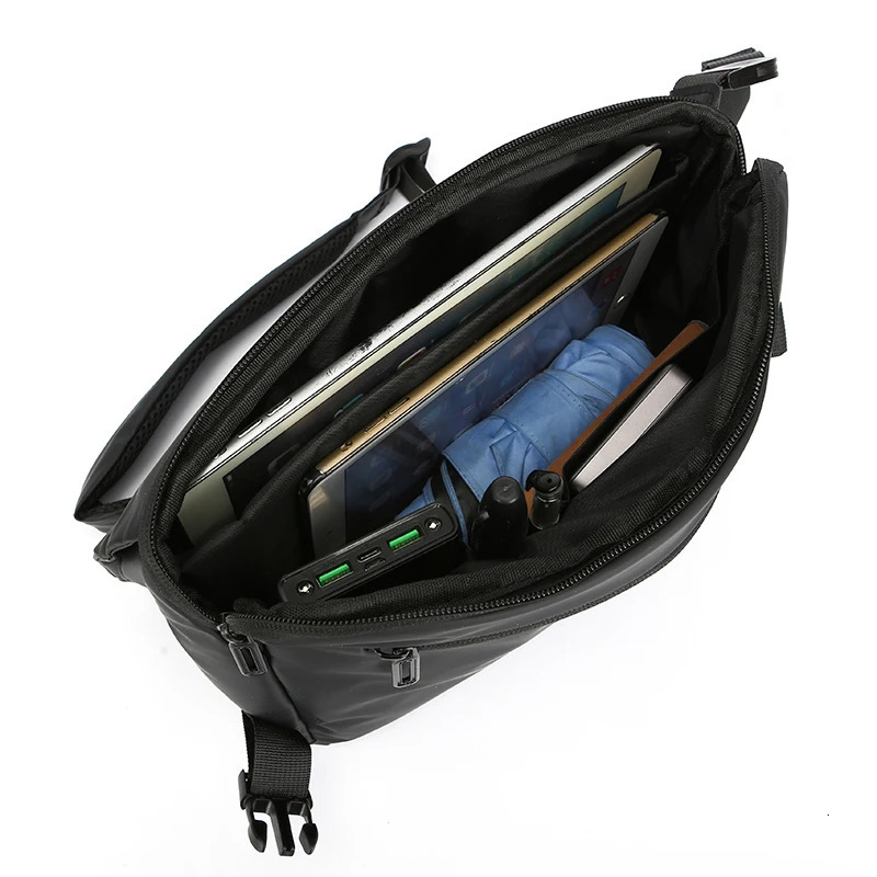 Fashionable mens PU messenger bag casual and lightweight daily outdoor cross body bag shoulder bag 250427