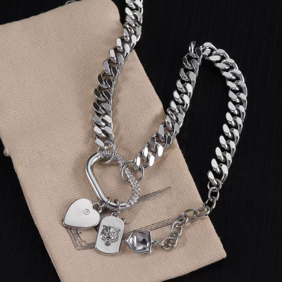 cuban link chain necklace necklaces designer Classic men and women necklace bracelet stainless steel with diamonds designer jewelry luxury jewelry joyeria