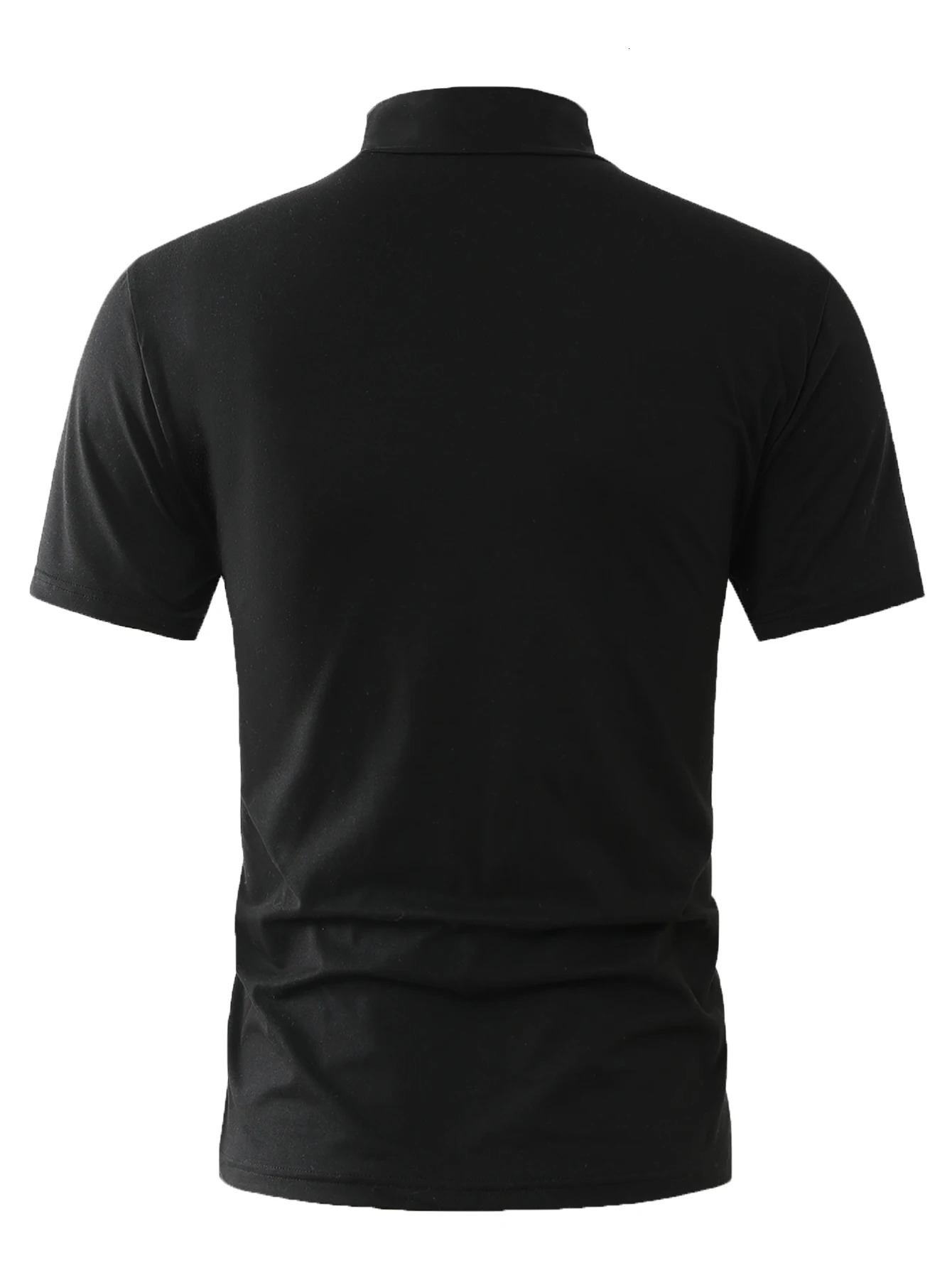 Mens summer leisure sports training daily plain weave high neck short sleeved Tshirt mens streetwear 250430Z