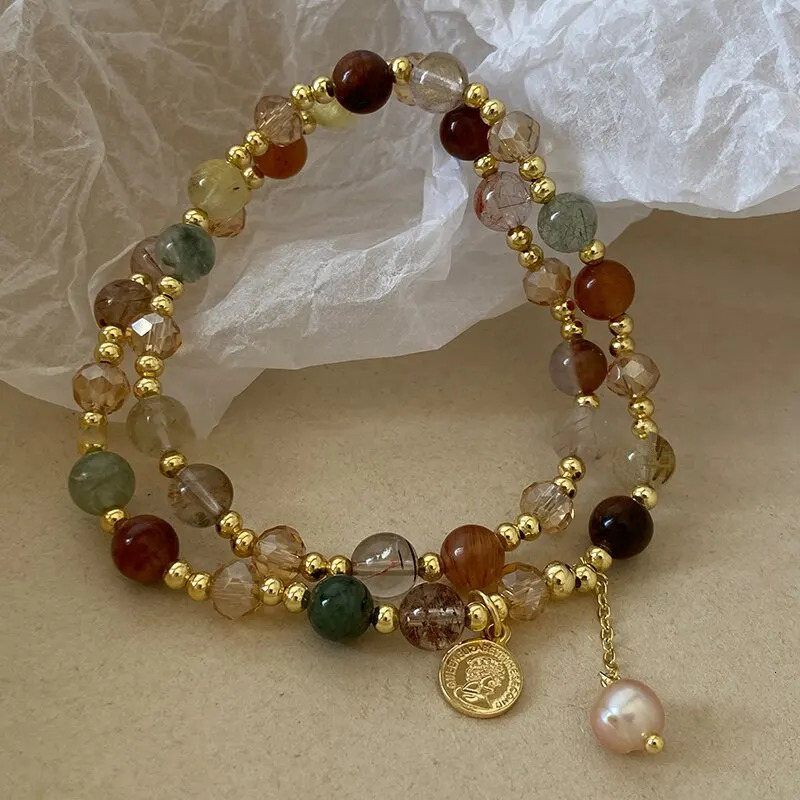 Vintage natural stone chain bracelet bracelet men and women ethnic crystal beads bracelet bracelet jewellery wristbands