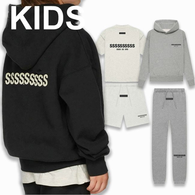 Kids Boys Girls Hoodies Pants Oversize Loose Classic Flocking Letter Pullover Skateboard Baseball Fleece Clothing Set Trousers Black Dark Gray 110-150