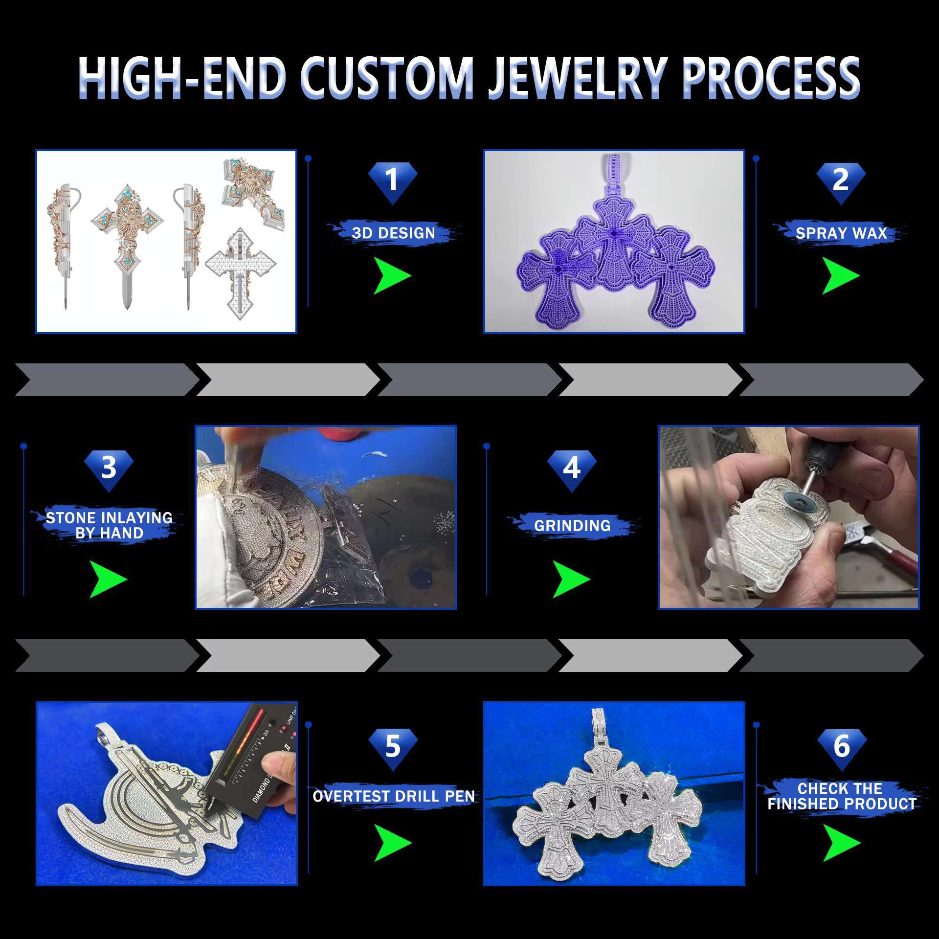 Custom Trillion Cut Butterfly Diamond Earring Stud Luxury 925 Silver VVS Hot Selling Moissanite Jewelry